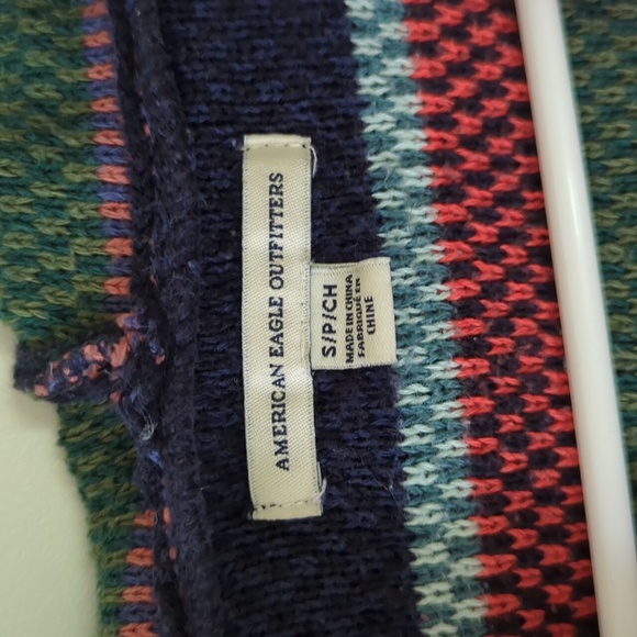 American Eagle Hooded Striped Sweater - Picture 3 of 5